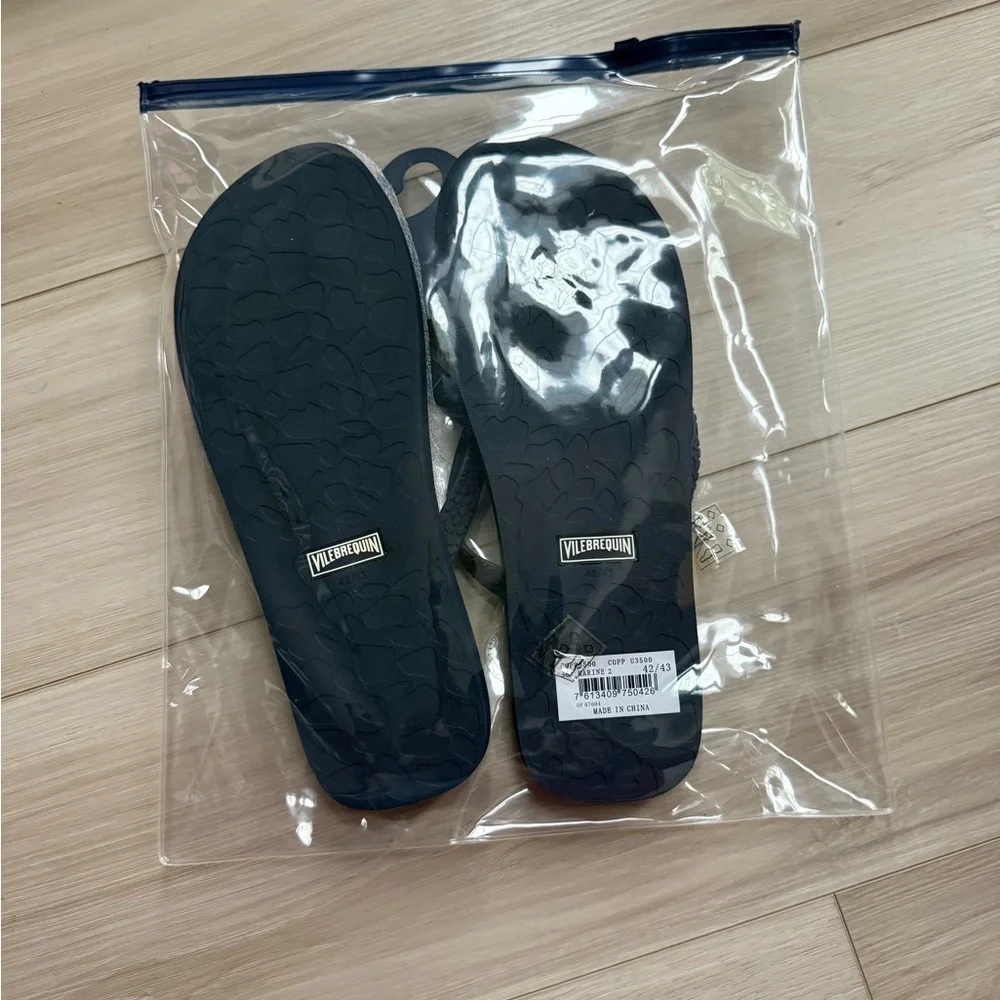 VILEBREQUIN COPP- T-BAR SANDALS - MARINE
